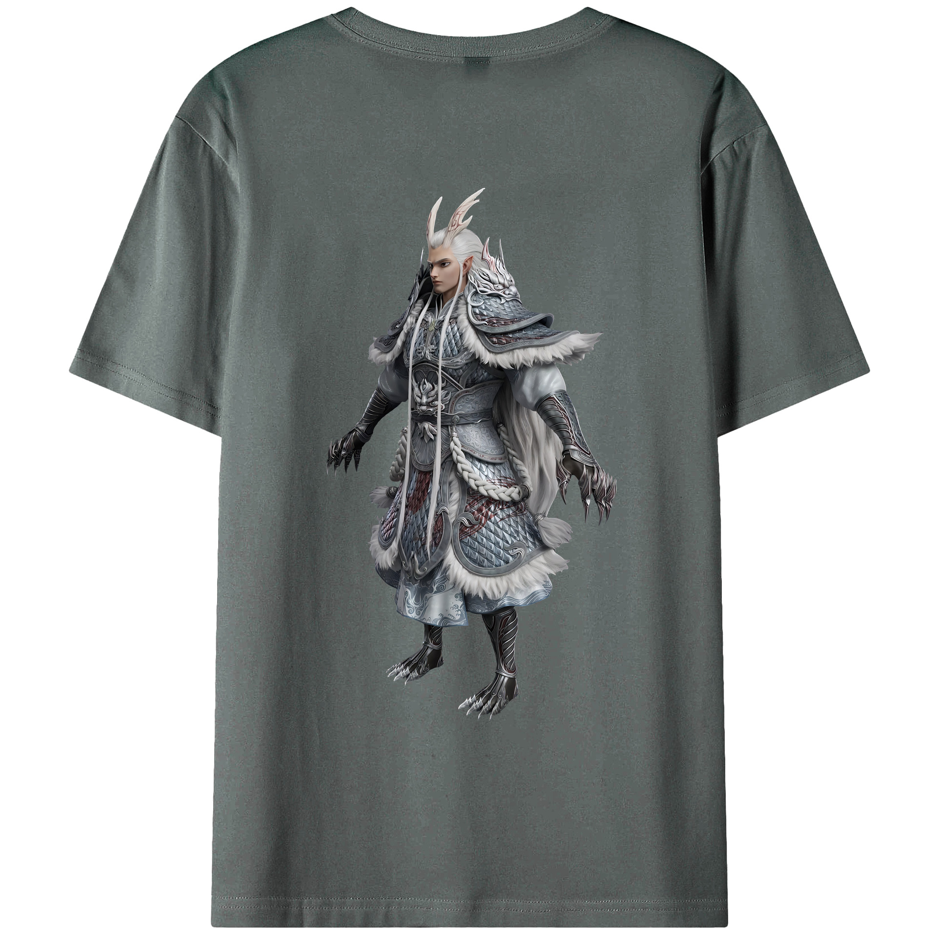 （画像用） Ne Zha 2 ナタ 魔童の大暴れ 綿100％ メンズ半袖Tシャツ（バックプリント） 通気性